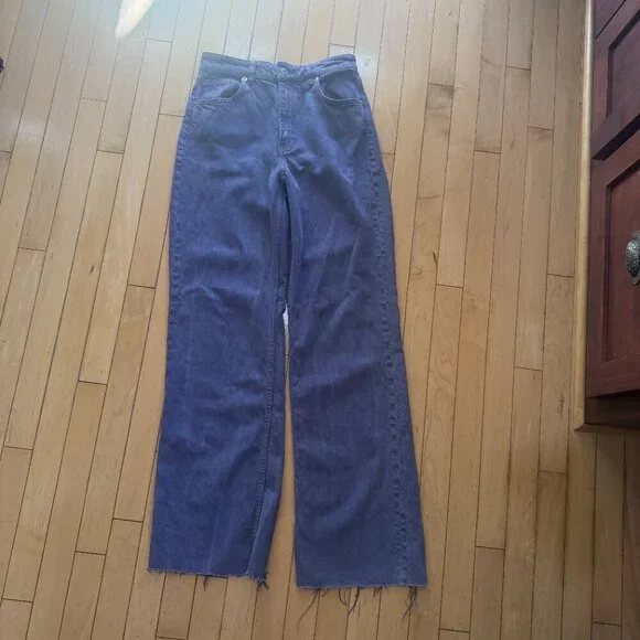 ZARA Purple Wide Leg Denim Jeans Size 4 - Picture 3 of 10